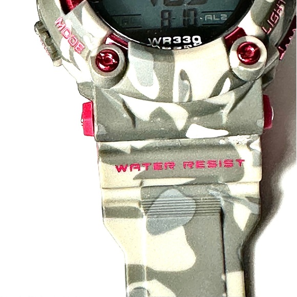 NEW Unisex 46mm Hot Pink & Gray Camo Digital Chronograph Armitron Watch WR330ft - Picture 12 of 17